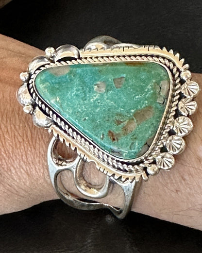 Mens Tufa Royston Turquoise Navajo Sterling Silver Cuff Bracelet 7.1" 19452
