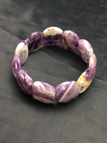 Native American Purple Charoite Stretch Bracelet 7.25" Adjustable 3019