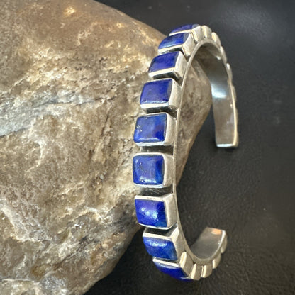 Men WoMens Blue Lapis Lazuli Navajo Sterling Silver Cuff Bracelet 19073