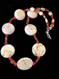 Chunky Necklace Faceted Jasper Turquoise 21" | Sterling Silver | Authentic Native American Handmade | 1139