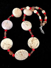 Chunky Necklace Faceted Jasper Turquoise 21" | Sterling Silver | Authentic Native American Handmade | 1139