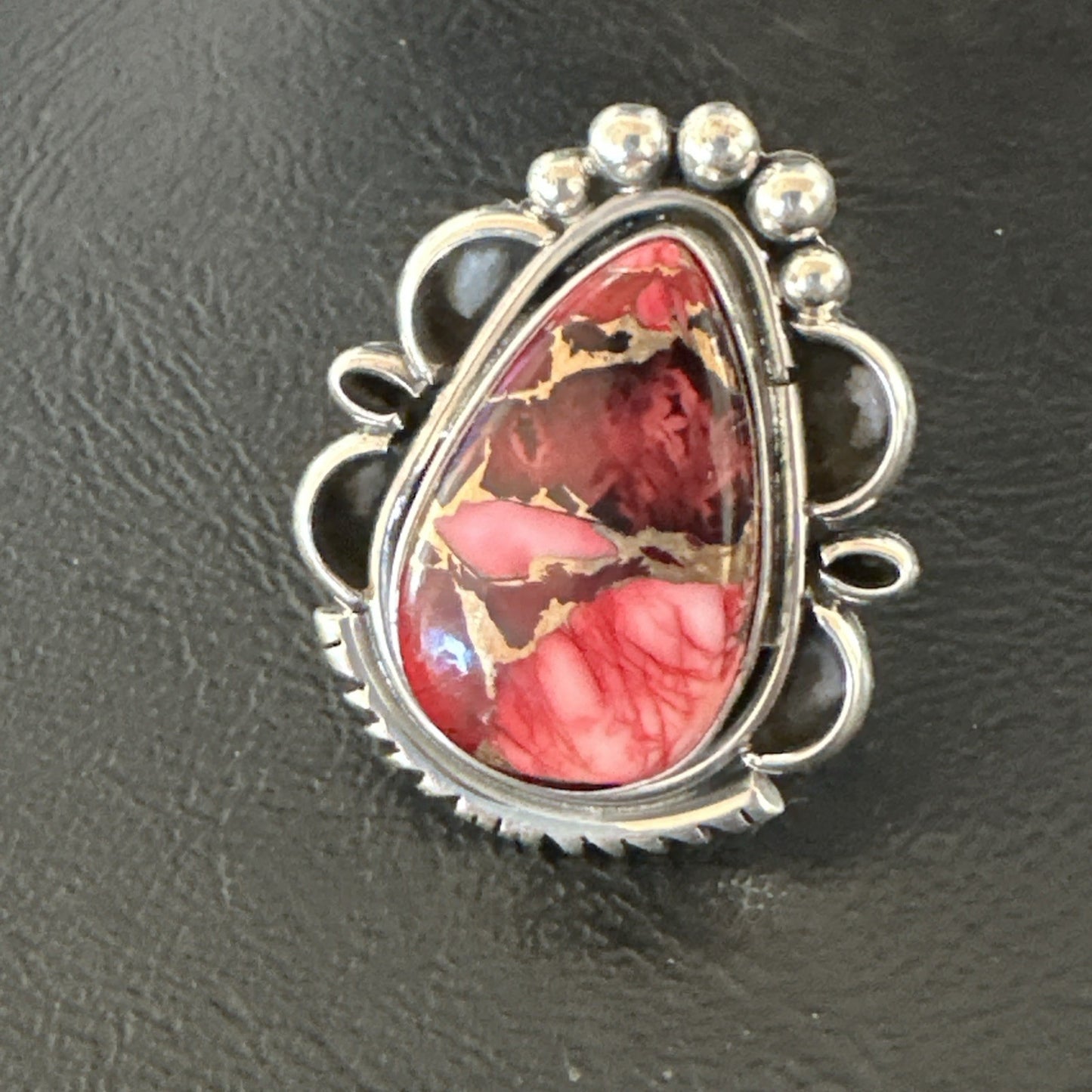 Purple Spiny Oyster Navajo Sterling Silver Native American Ring Size 6.5 19629