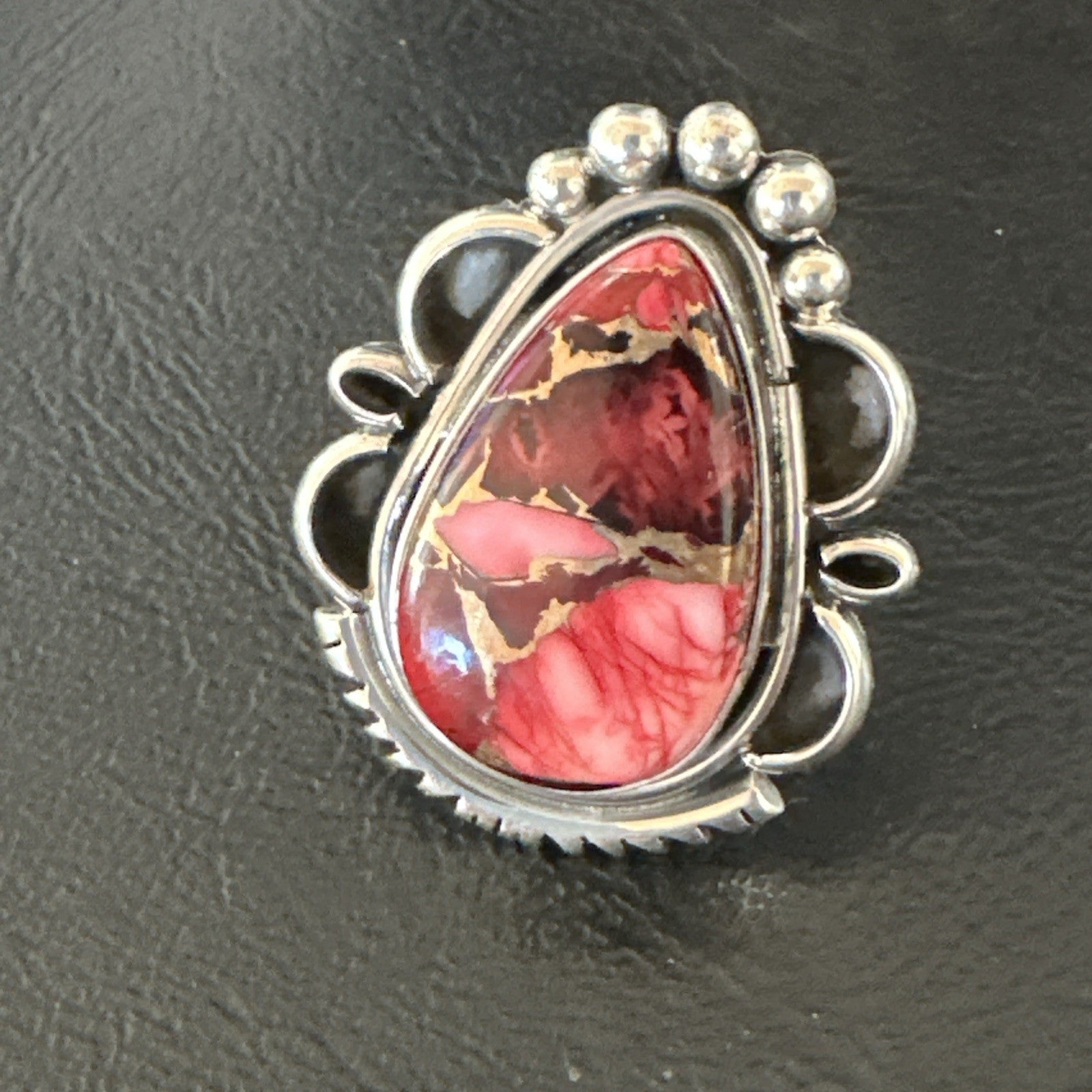 Purple Spiny Oyster Navajo Sterling Silver Native American Ring Size 6.5 19629