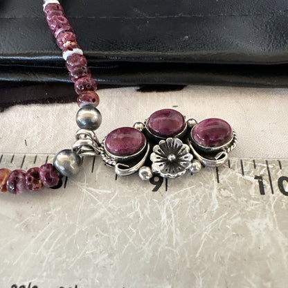 Sterling Purple Spiny Sugilite Pendant Navajo Silver Necklace 19609