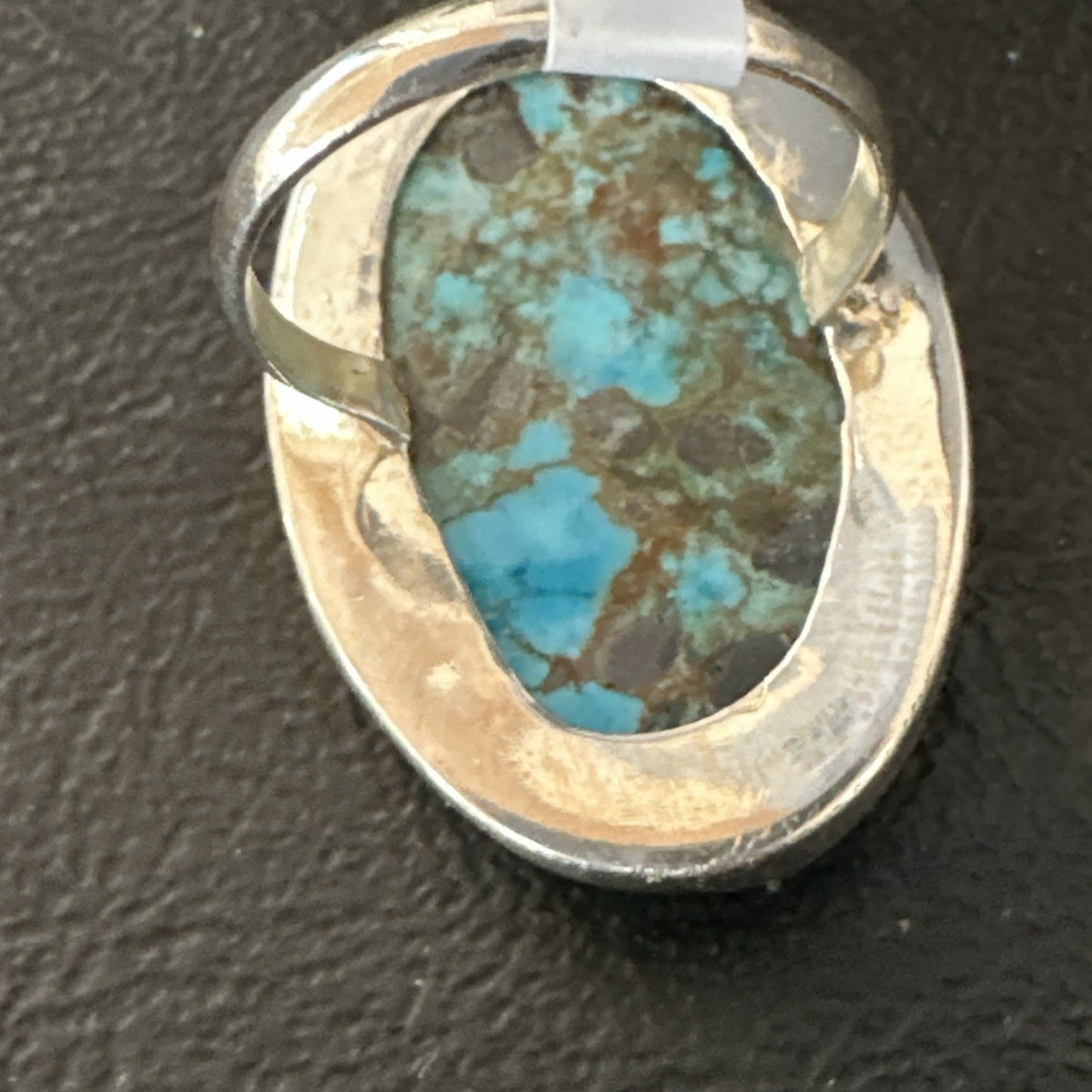 Blue Turquoise#8 Southwestern Sterling Silver Ring Size 7 19738