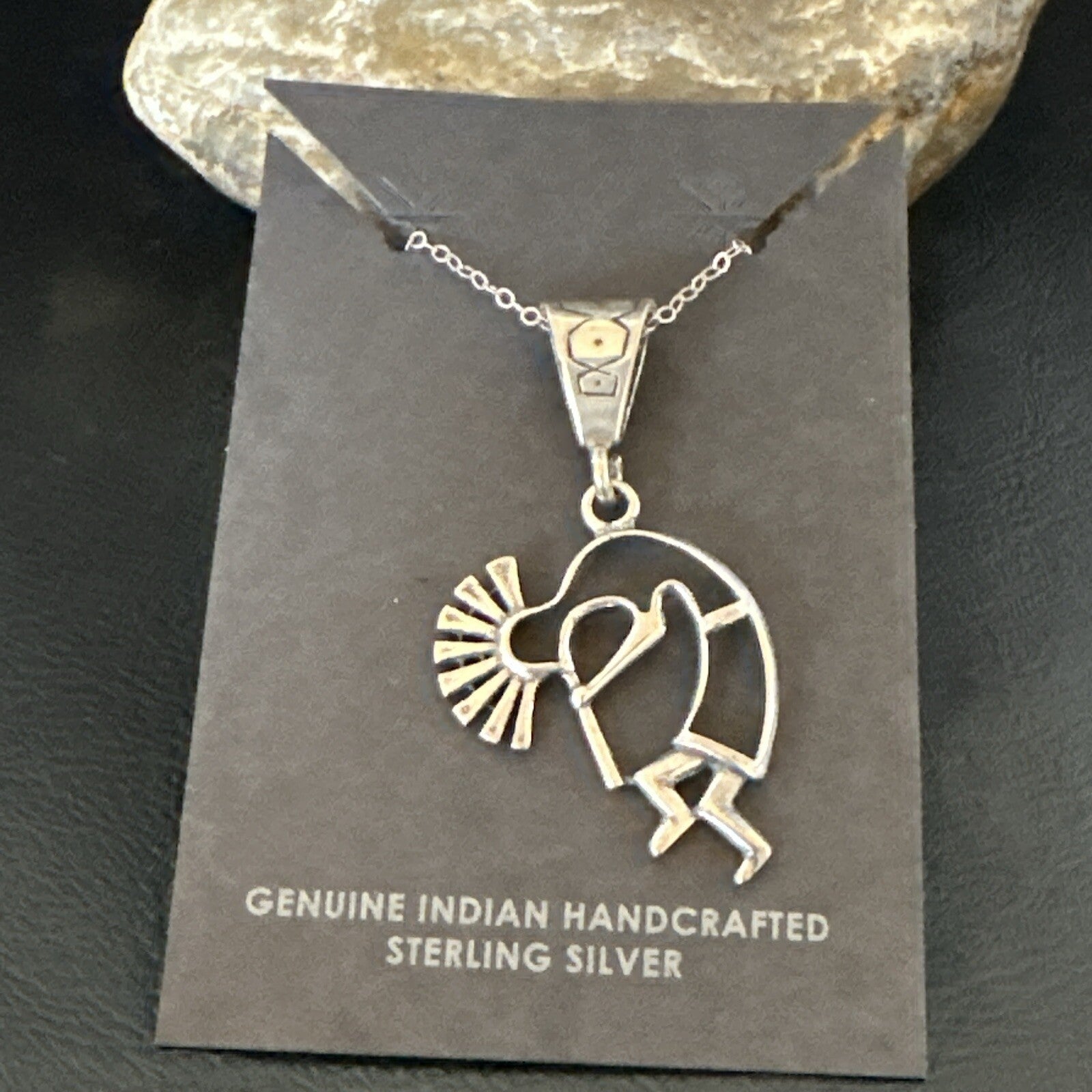 Native American Indian Kokopelli Navajo Sterling Silver Pendant 17966