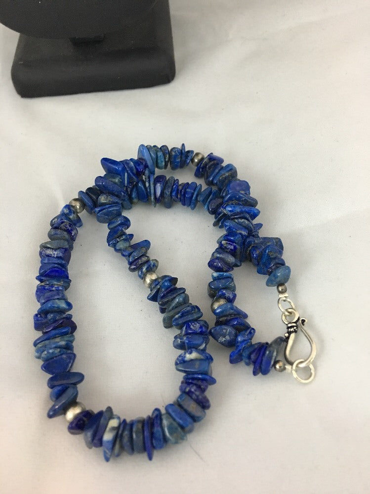 Mens Lapis Lazuli Navajo Sterling Silver 18" Necklace 17378