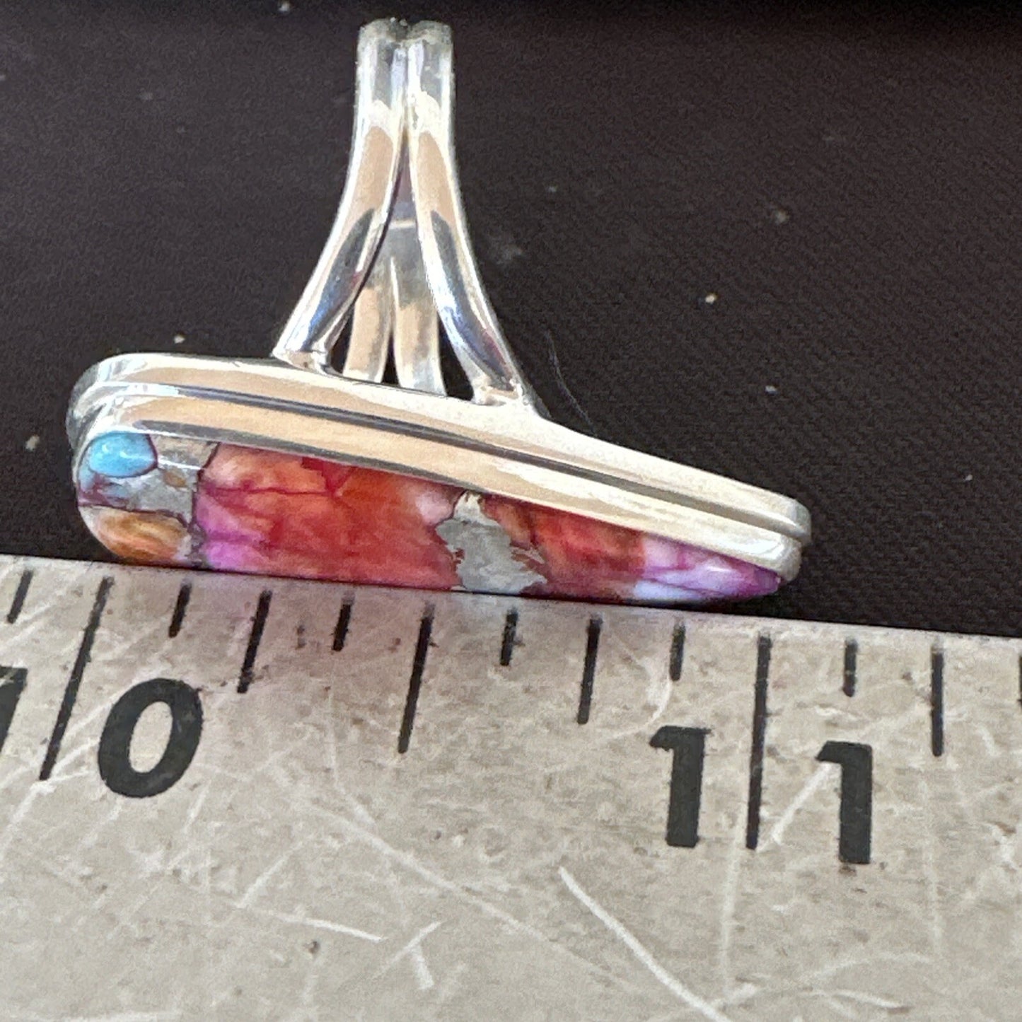 Blue Turquoise Spiny Oyster Southwestern Sterling Silver Ring Size 6 18472