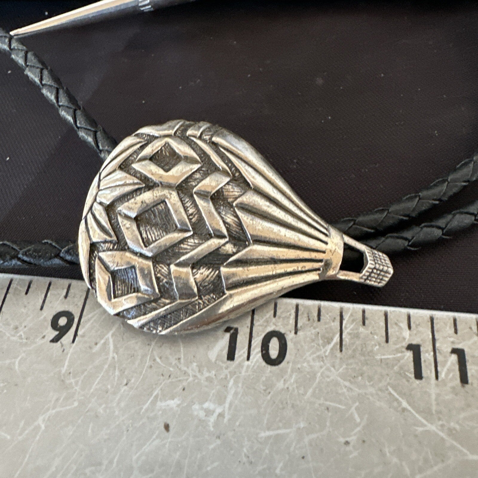 Mens Hot Air Balloon Navajo Sterling Silver Bolo Tie 18774