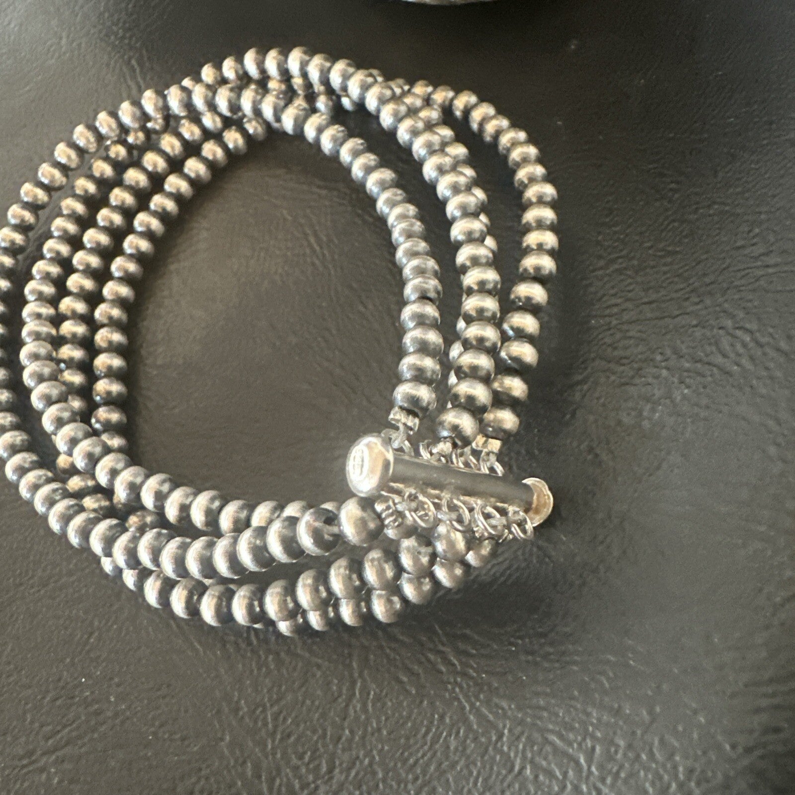 Southwestern Sterling Silver Beads 8" 4 Strand Bead Bracelet 18577
