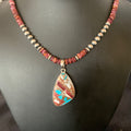 Purple Spiny Oyster Pendant Navajo Necklace 18" | Sterling Silver | Authentic Native American Handmade | 11902