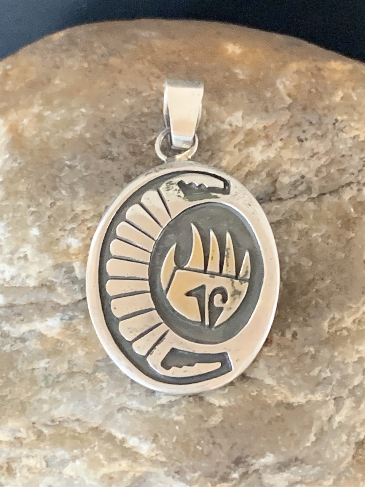 Bearpaw Hopi Gold Southwestern Sterling Silver Pendant 01398