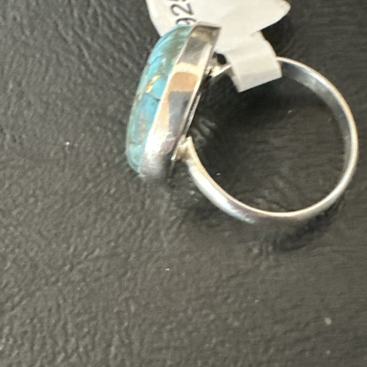 Blue Turquoise#8 Southwestern Sterling Silver Ring Size 7 19740