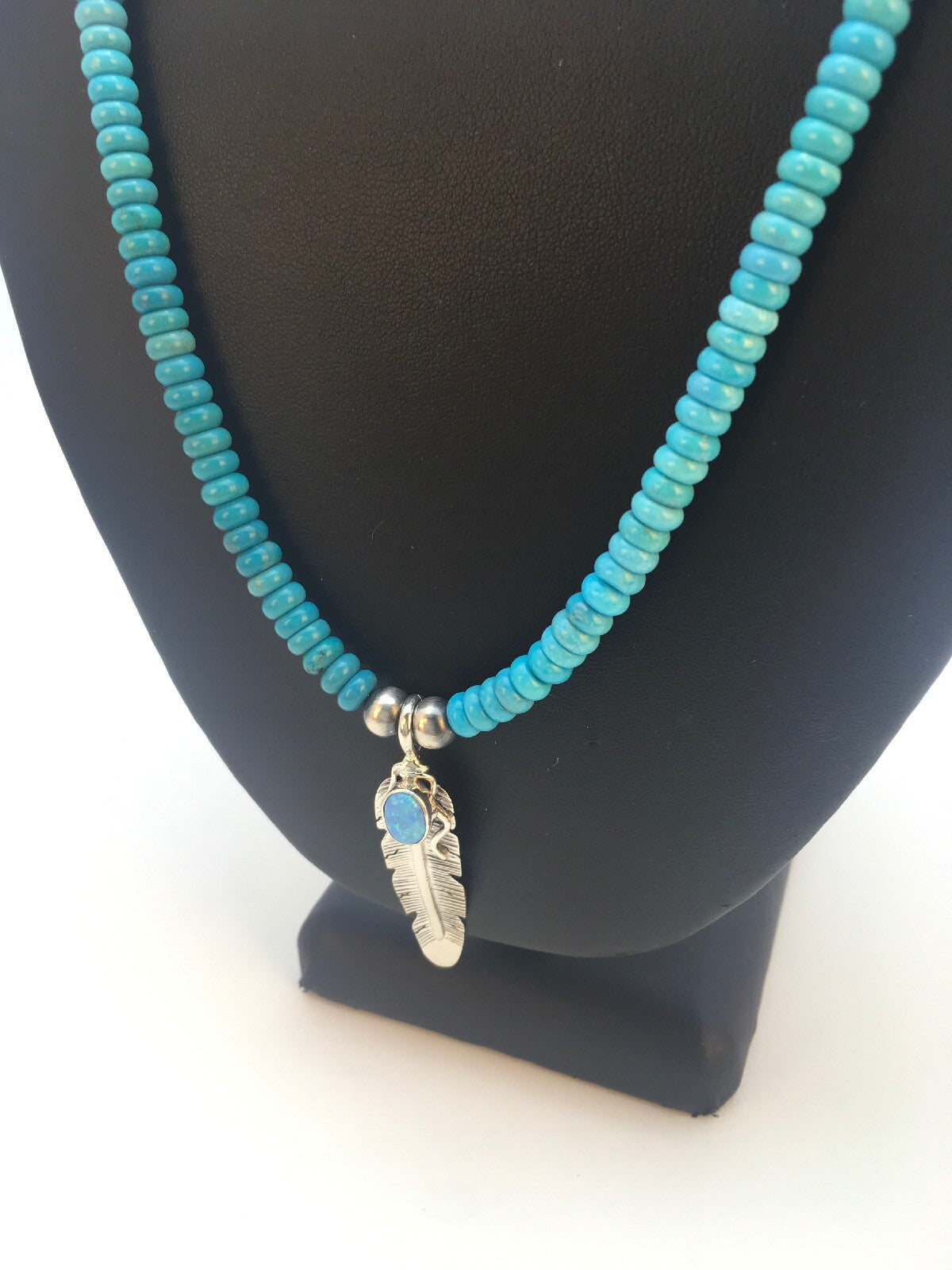 Native Opal & Turquoise Pendant Sterling Silver Necklace & Earrings 08905