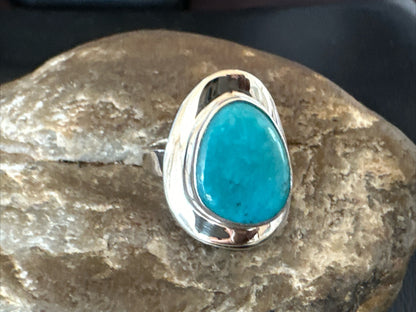 WoMens Sterling Silver Blue Kingman Turquoise Ring Size 7 17680