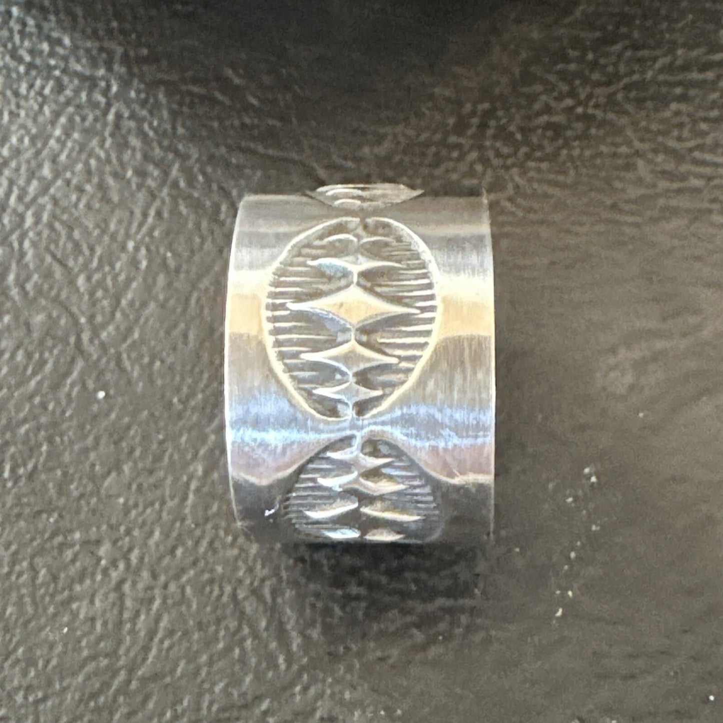 Mens Women Wedding Wide Band Navajo Stamped Sterling Silver Ring Size 7 17999