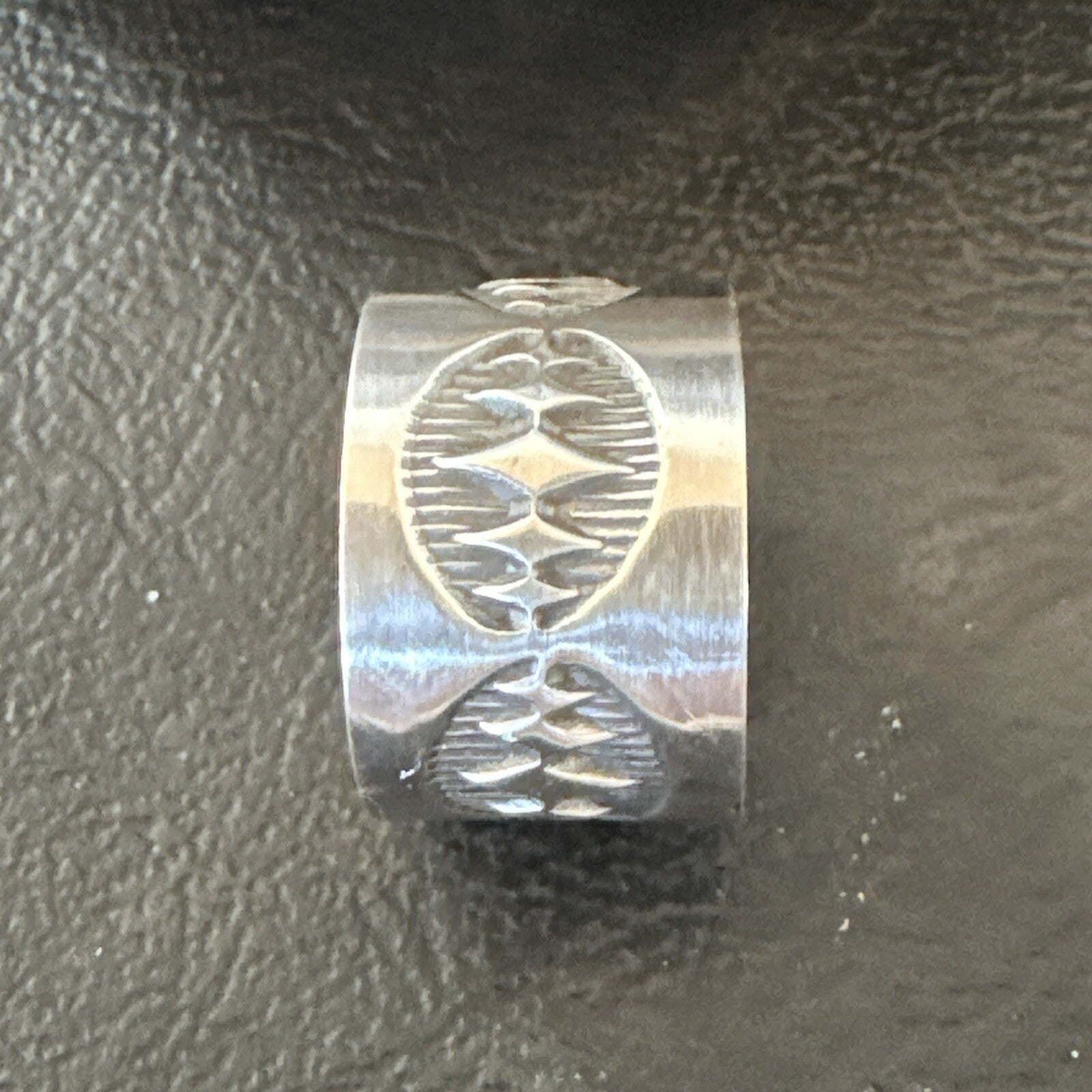 Mens Women Wedding Wide Band Navajo Stamped Sterling Silver Ring Size 7 17999