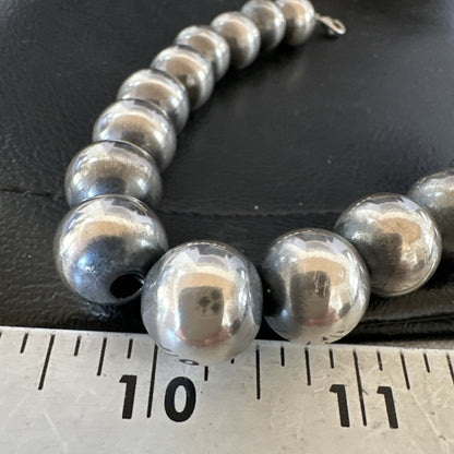 14mm Round Beads 8” Sterling Silver Beads Bracelet 91408