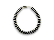 Navajo Rondelles Saucer Flat Bead Bracelet 6mm 8" | Sterling Silver | Authentic Native American Handmade | 97608