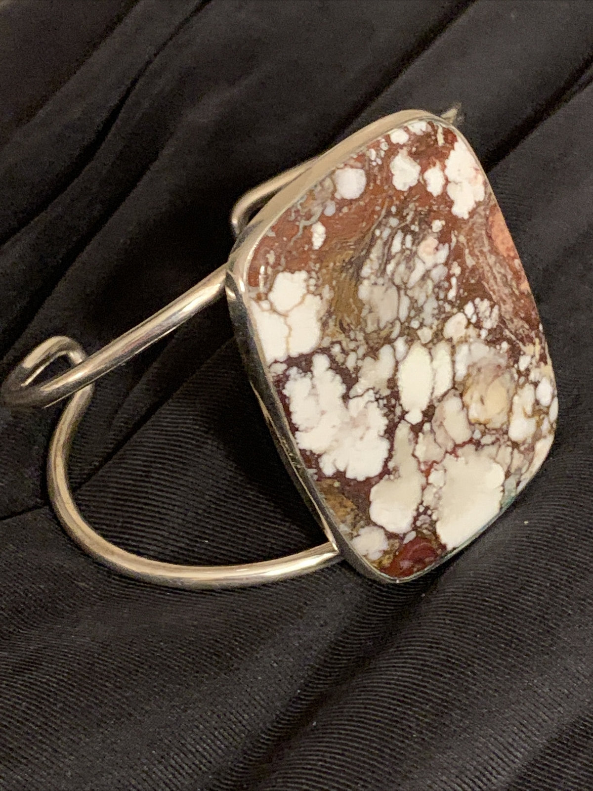 Womens Wild Horse Turquoise Sterling Silver Cuff Wire Bracelet 10497