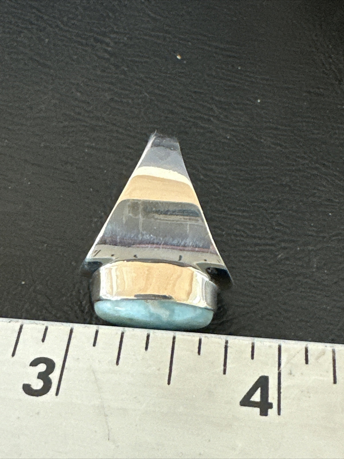 Womens Blue Larimar Navajo Sterling Silver Ring Size 9 17674