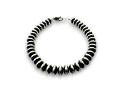 Navajo Rondelles Saucer Flat Bead Bracelet 6mm 7" | Sterling Silver | Authentic Native American Handmade | 97607