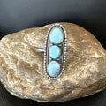 Women Blue Dry Creek Turquoise Navajo Ring Sz 8 | Sterling Silver | Authentic Native American Handmade | 18616