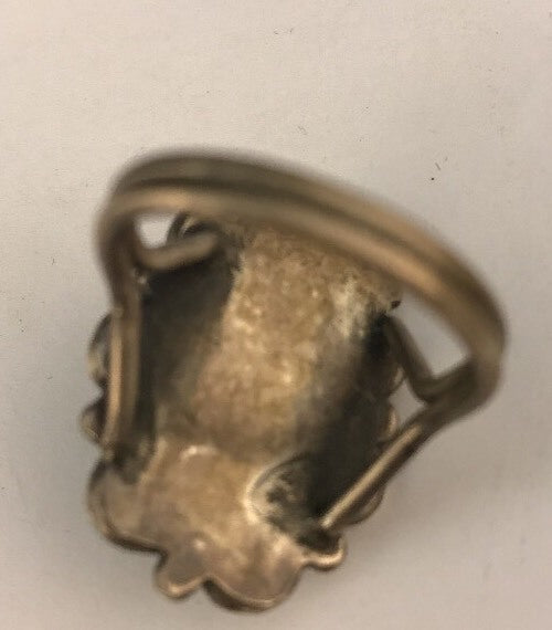 Blue Turquoise Southwestern Indian Sterling Silver Vintage Ring Size 8.5