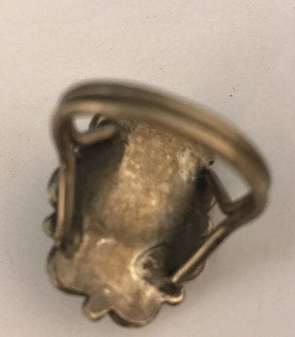 Blue Turquoise Southwestern Indian Sterling Silver Vintage Ring Size 8.5