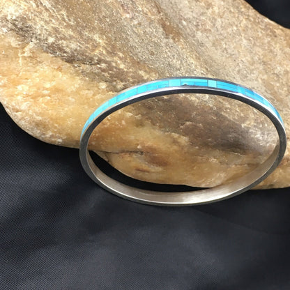 Sleeping Beauty Turquoise Southwestern Sterling Silver Bracelet 10193