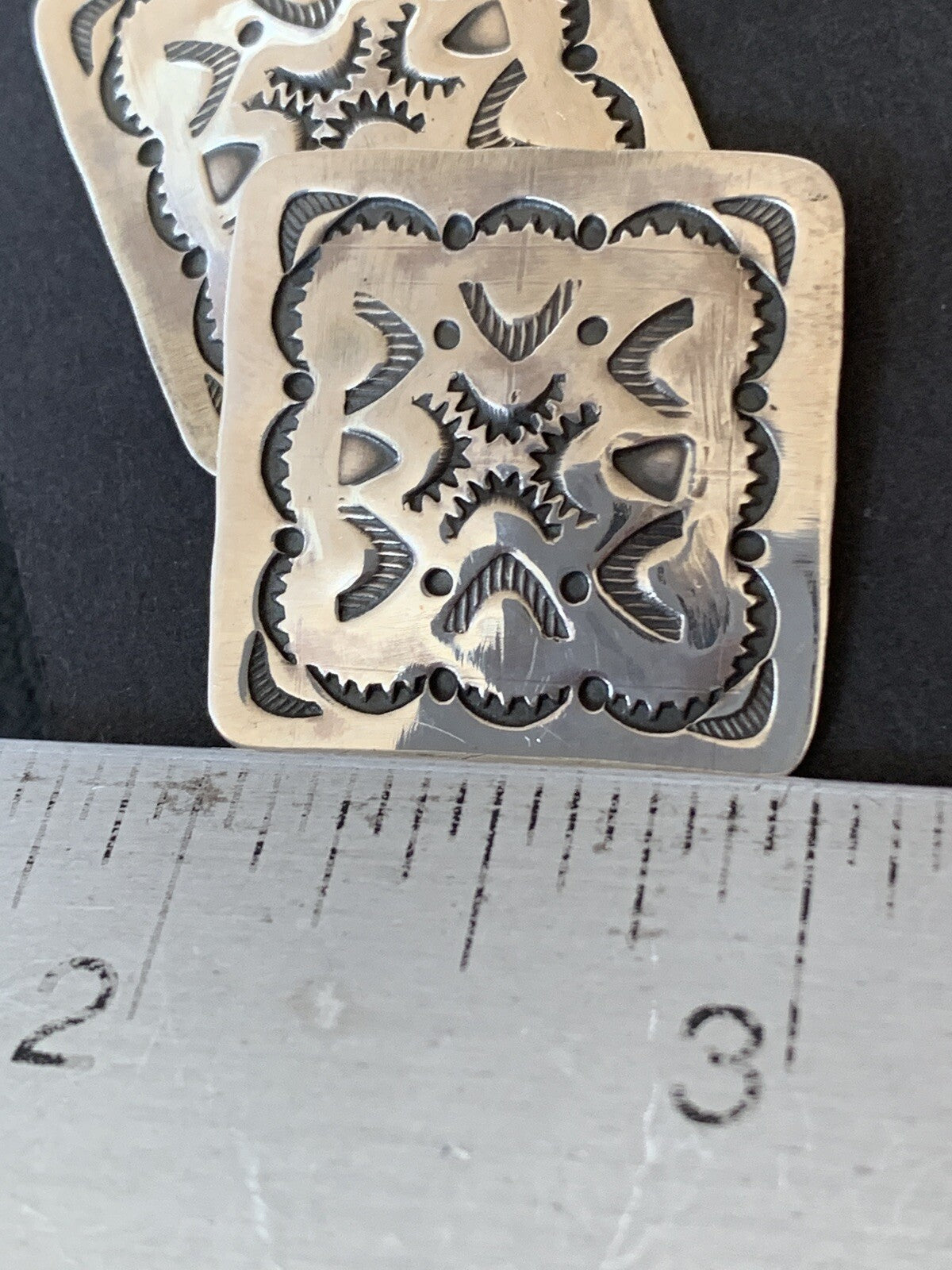 Womens Southwestern Sterling Silver Post Earrings 01655