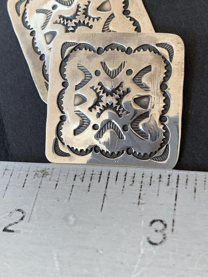 Womens Southwestern Sterling Silver Post Earrings 01655