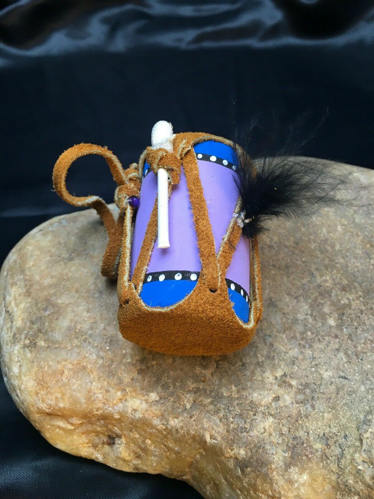 Leather Drum Model 2" Southwestern Car Charm Mirror Dangler 08924