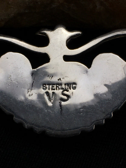 Native American Indian Coral Navajo Sterling Silver Cuff Bracelet 04747