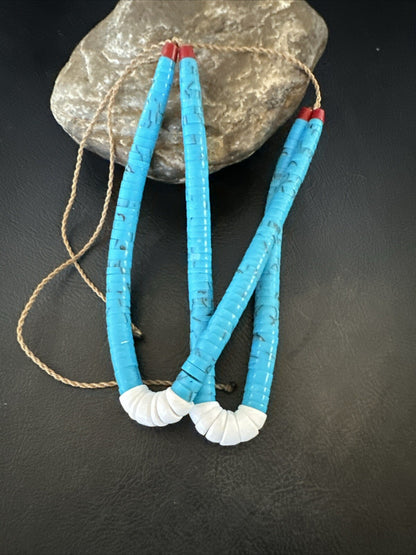 Stabilized Blue Turquoise Jacla Double White Santo Domingo 4.5" 18165