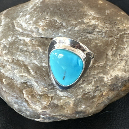 WoMens Sterling Silver Robin Egg Blue Kingman Turquoise Ring Size 9 17734