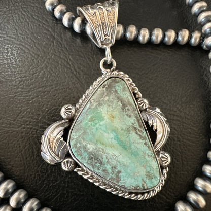 WoMens Navajo Pearls Sterling Silver Royston Turquoise Necklace Pendant 19363