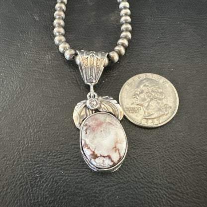 Mens Womens Wild Horse Turquoise Pendant Navajo Sterling Silver Necklace 17809N