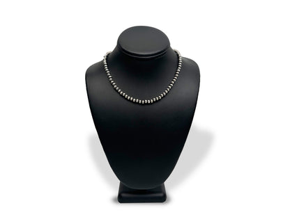 Native American 6mm Sterling Silver Navajo Pearls 18" Single Strand Necklace