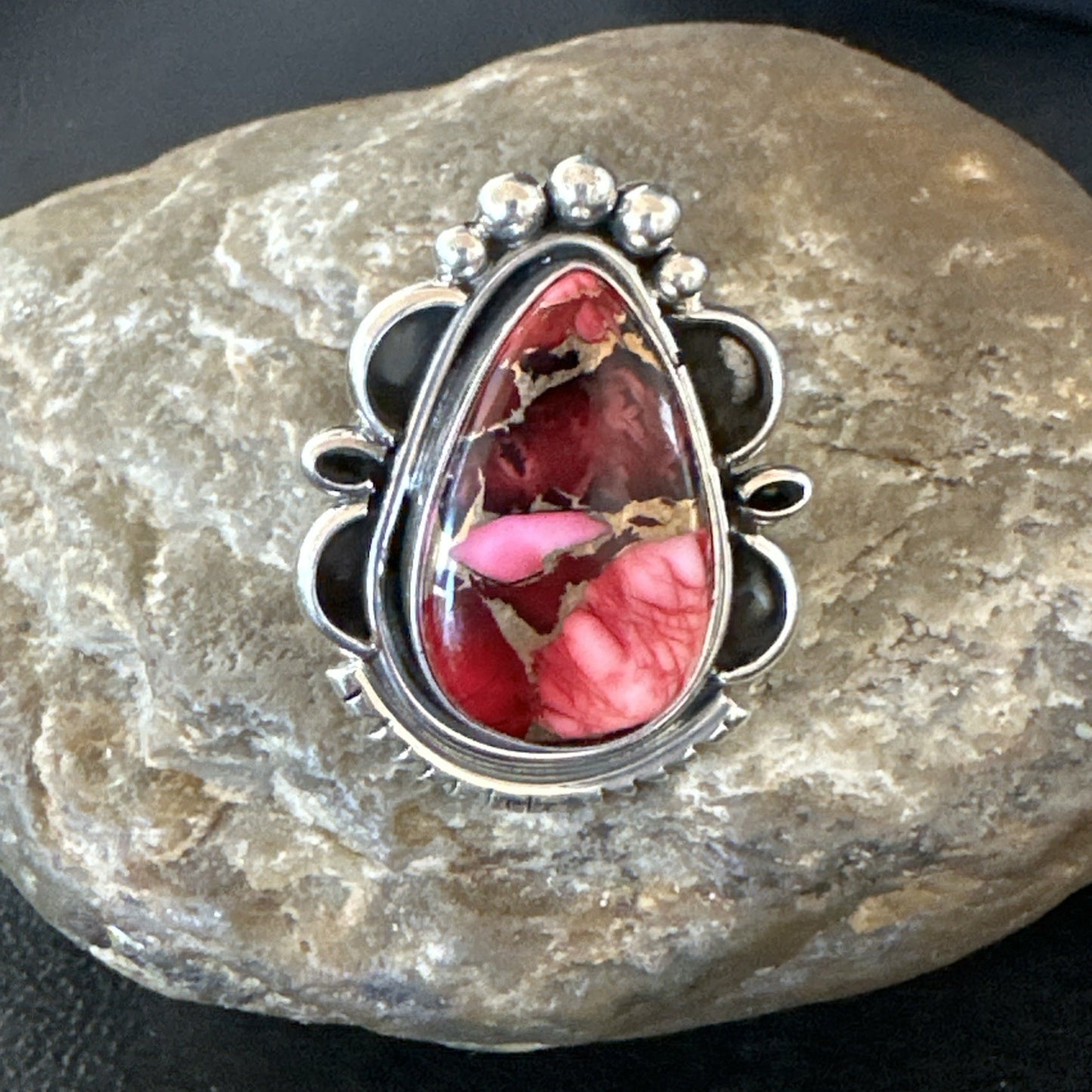 Purple Spiny Oyster Navajo Sterling Silver Native American Ring Size 6.5 19629