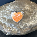Orange Heart Ring Handmade Navajo Spiny Oyster Sz 9 | Sterling Silver | Authentic Native American Handmade | 19330