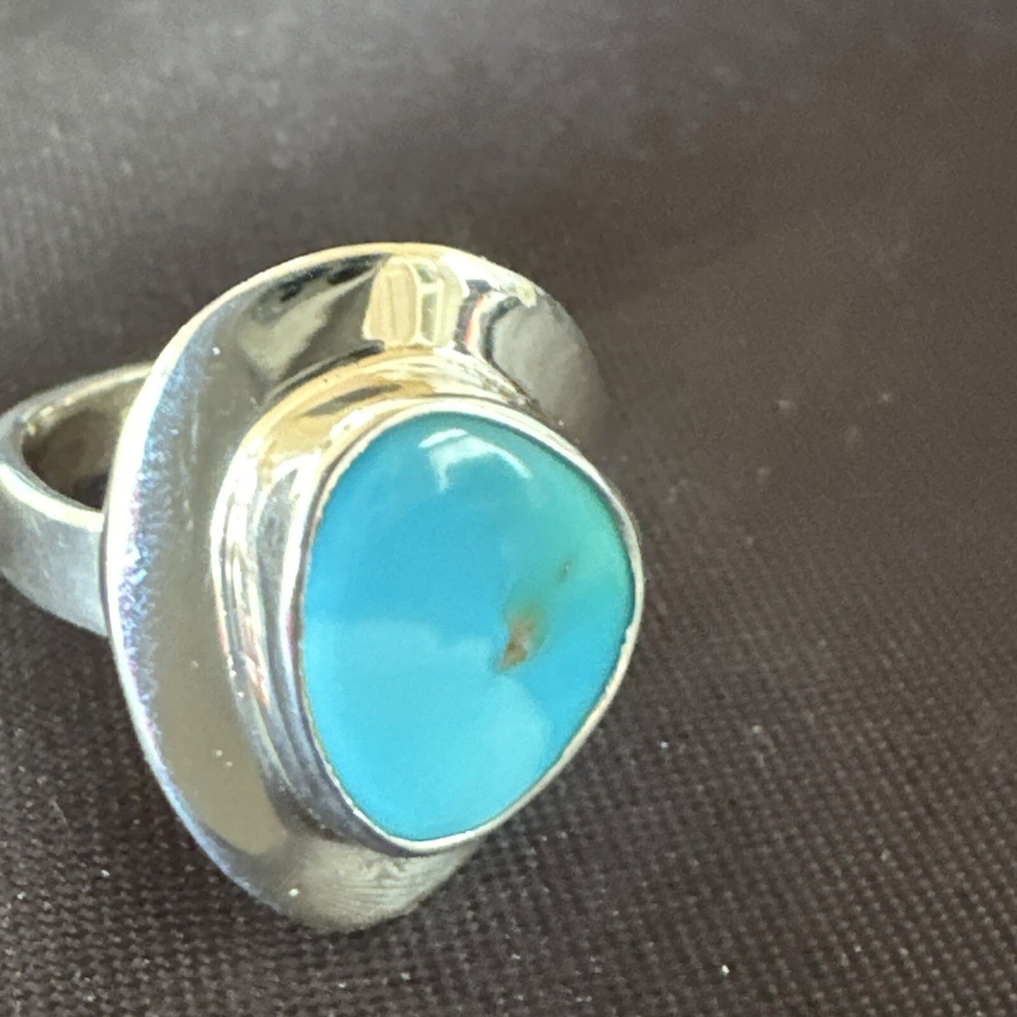 WoMens Sterling Silver Robin Egg Blue Kingman Turquoise Ring Size 5.5 17731