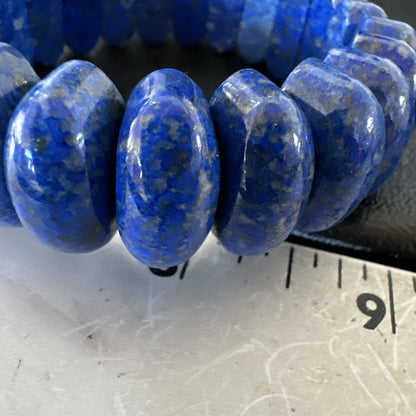 Mens Womens Blue Lapis Lazuli Stretch Bead Bracelet 7” 18861