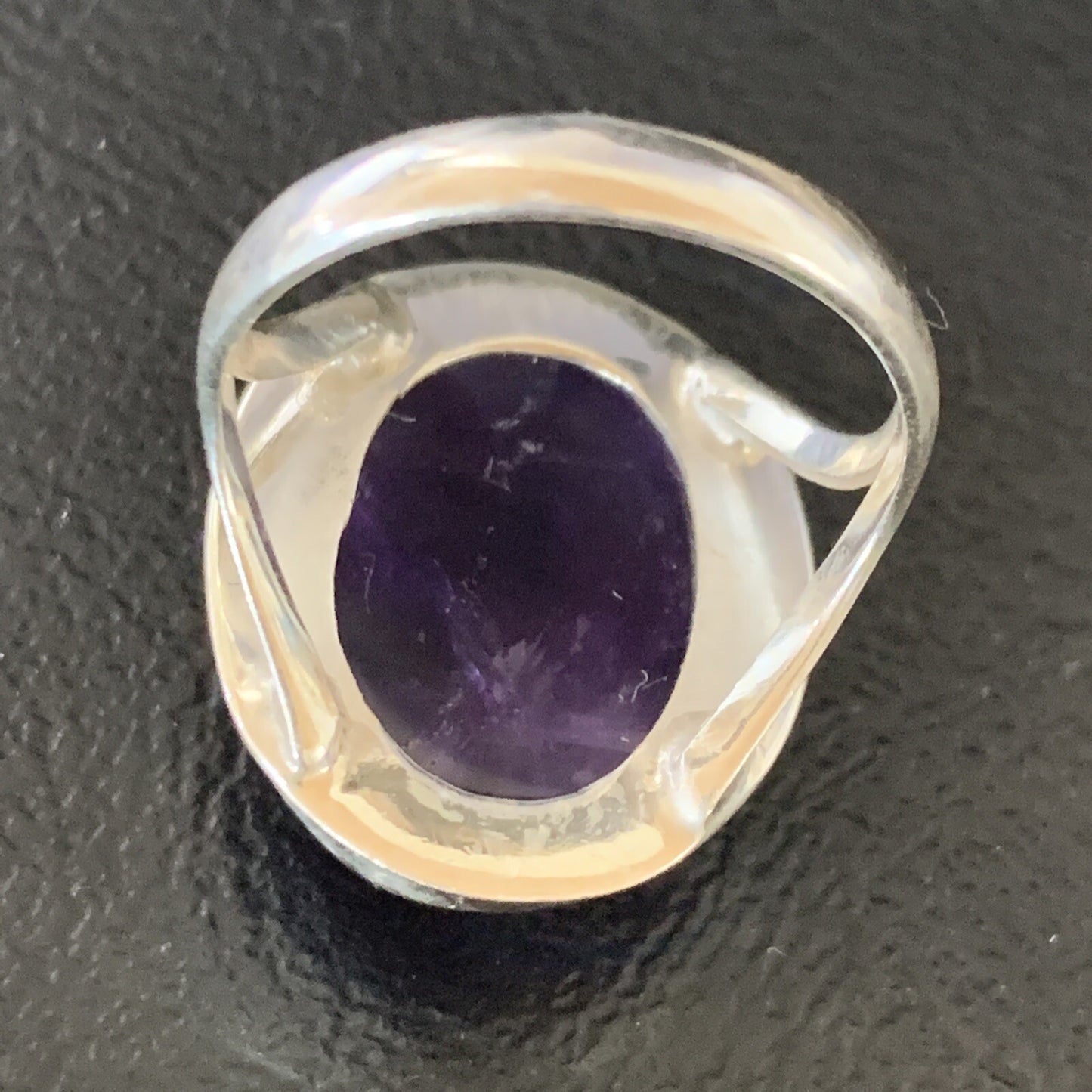 Purple Amethyst Southwestern Sterling Silver Ring Size 8.5 12941