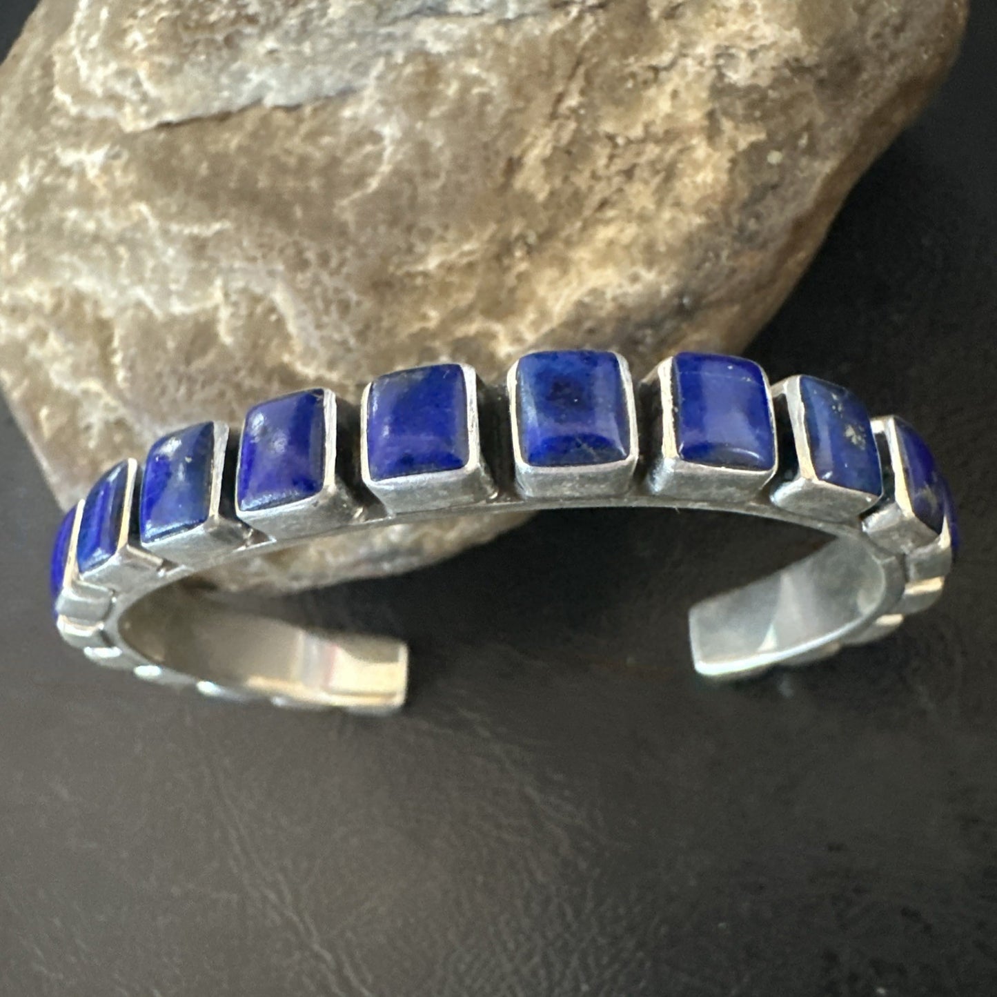 Men WoMens Blue Lapis Lazuli Navajo Sterling Silver Cuff Bracelet 19073