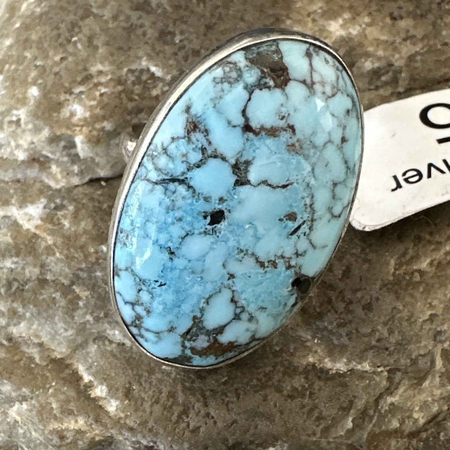 Blue Turquoise#8 Southwestern Sterling Silver Ring Size 5 19730