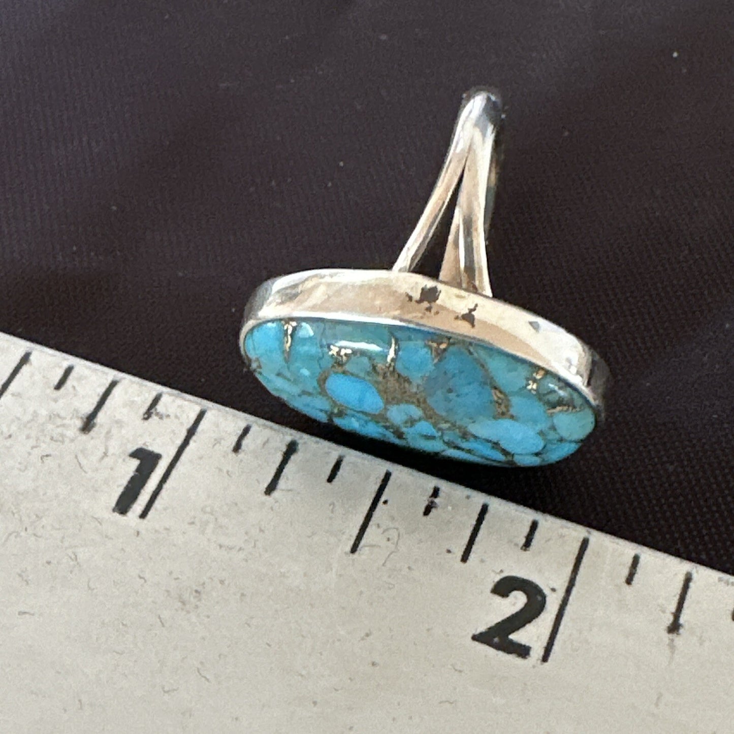 Mohave Native Navajo Sterling Silver Blue Turquoise Ring Sz 7 18242