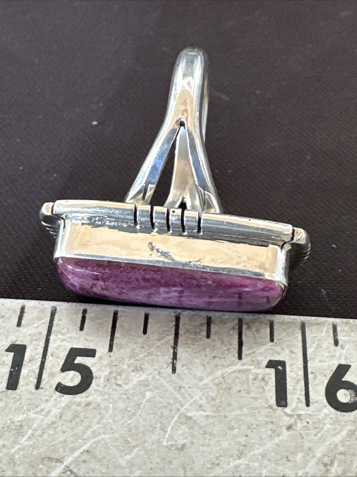 Womens Purple Spiny Oyster Navajo Sterling Silver Ring Size 8 18580