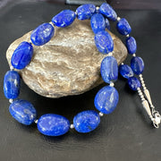 Men's Women's Lapis Lazuli Navajo 21"Necklace | Sterling Silver | Authentic Native American Handmade | 17750