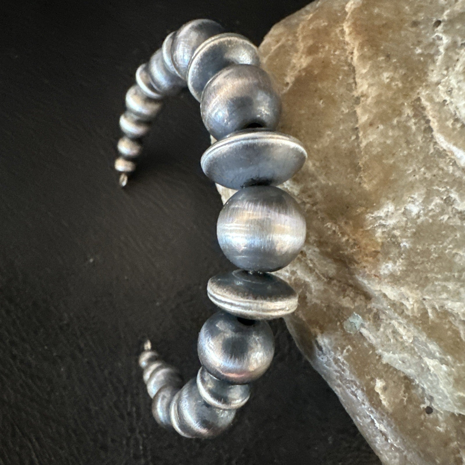 Children Navajo Pearls Sterling Silver Bead Stainless Wrap Bracelet 4.5" 19022